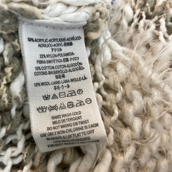 Free People XS Linus Stripe Pullover Sweater Eyelash Loose Knit V-Neck Oversized - Picture 8 of 8